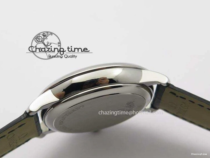 0814 De Ville MK 1:1 Best Edition SS White Dial On Black Leather Asian Seagull T1701 (Sec@6) Sporty 8244